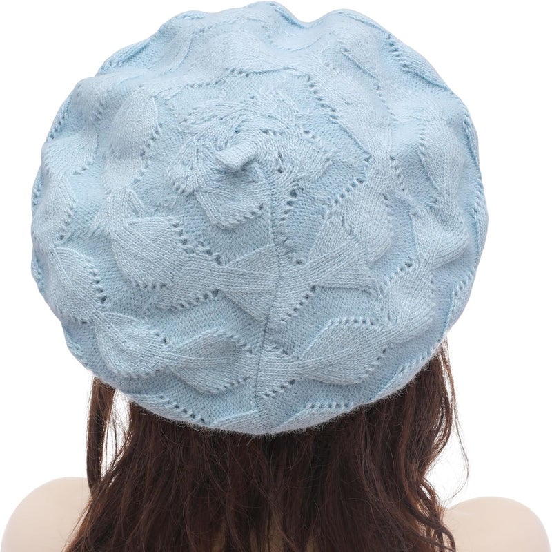 ZLYC French Beret hat, Reversible Solid Color Knit Warm Beret Cap for Womens Girls - Image 3